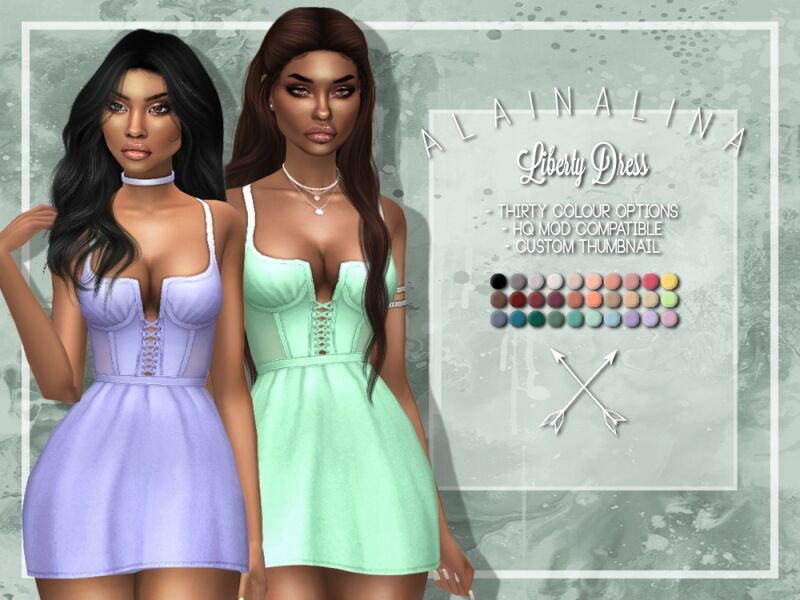 Liberty Dress By Alainalina 1 Liberty Dress By Alainalina Sims 4 CC