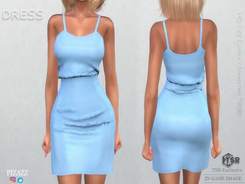 Little Silk Dress By Pizazz 1 Little Silk Dress By Pizazz Sims 4 CC
