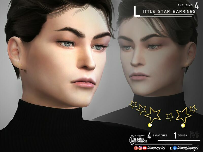 Little Star Earrings By Mazero5 1 Little Star Earrings By Mazero5 Sims 4 CC