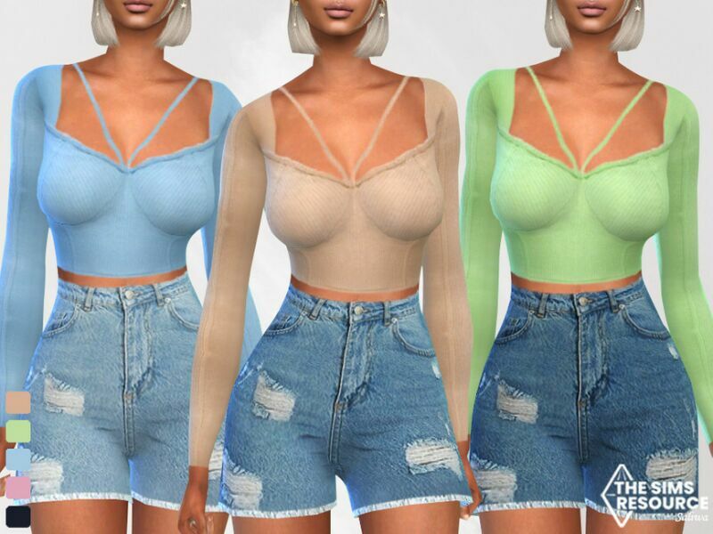 Long Sleeve Steffany Tops By Saliwa 1 Long Sleeve Steffany Tops By Saliwa Sims 4 CC