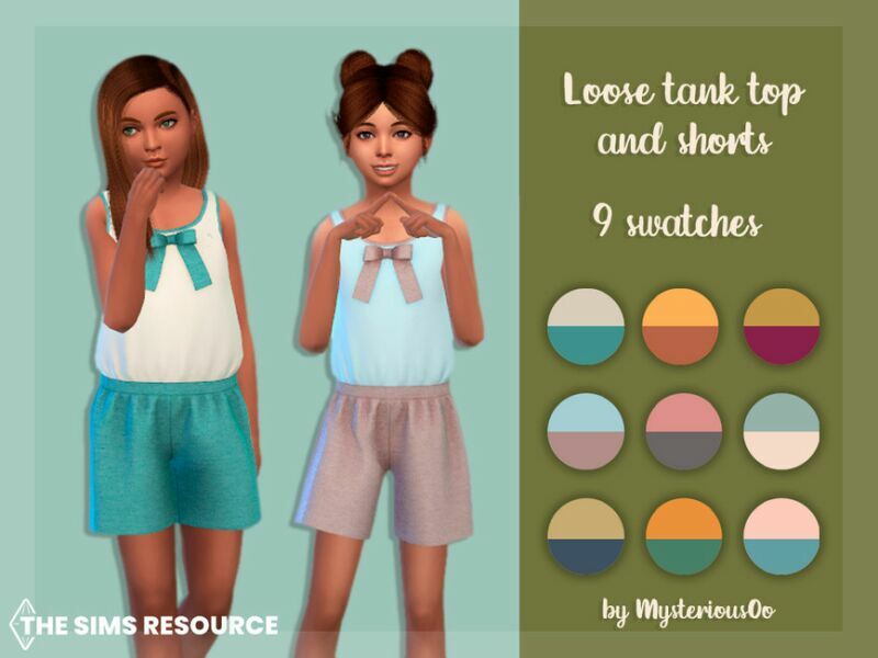 Loose Tank TOP And Shorts By Mysteriousoo 1 Loose Tank TOP And Shorts By Mysteriousoo Sims 4 CC