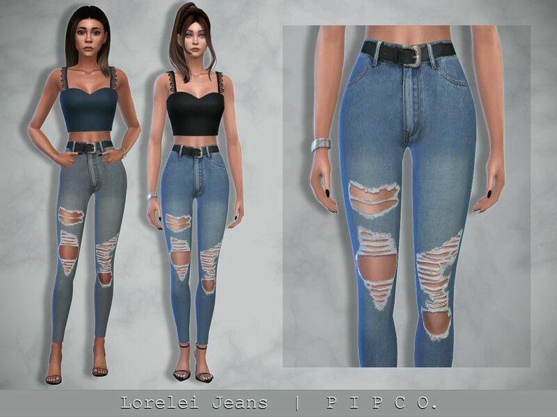 Lorelei Jeans (Ripped) – / Everyday 1 Lorelei Jeans (Ripped) – / Everyday Sims 4 CC