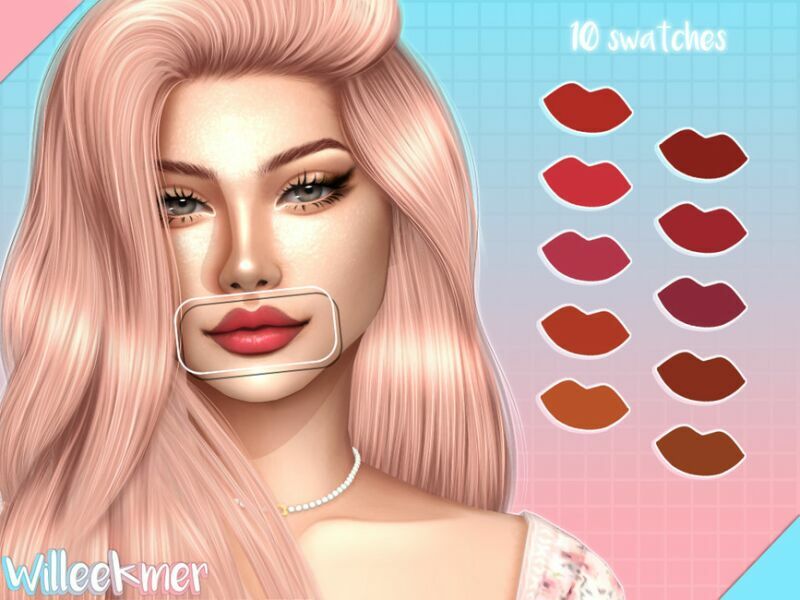 Love Kisses Lipstick By Willeekmer 1 Love Kisses Lipstick By Willeekmer Sims 4 CC