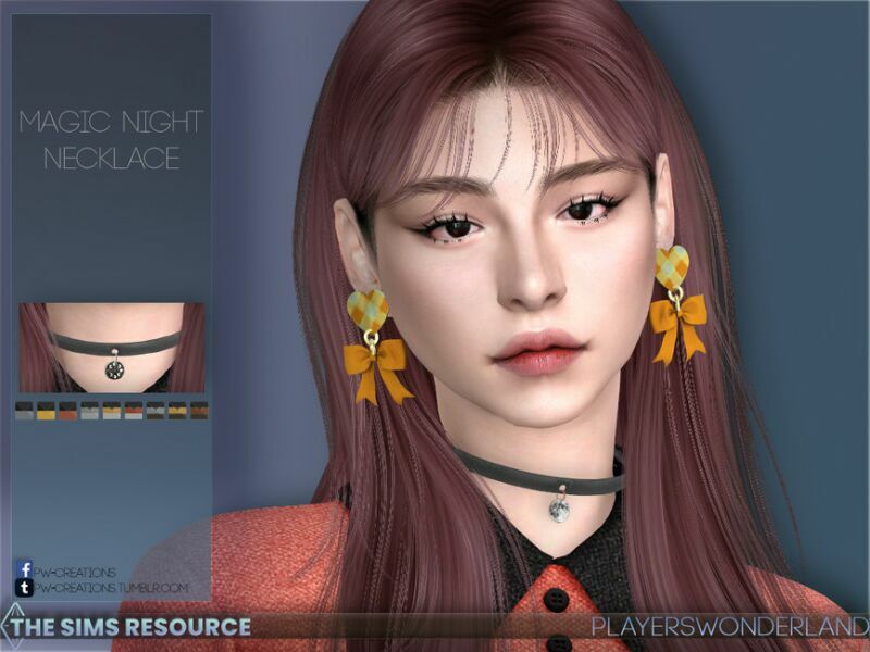 Magic Night Necklace By Playerswonderland 2 sims 4 cc magic night necklace by playerswonderland 3