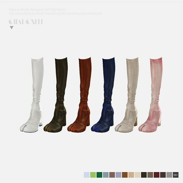 sims 4 cc maison martin margiela tall tabi boots by charonlee 3
