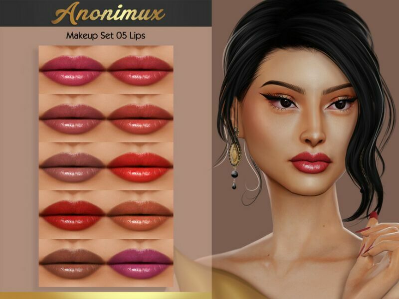 Makeup SET 05 – Lipstick 1 Makeup SET 05 – Lipstick Sims 4 CC
