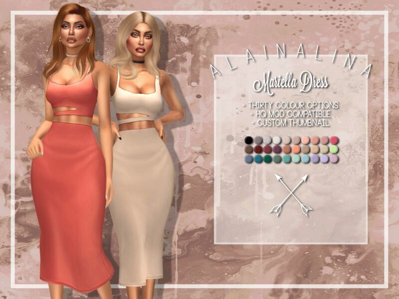 Mariella Dress By Alainalina 1 Mariella Dress By Alainalina Sims 4 CC