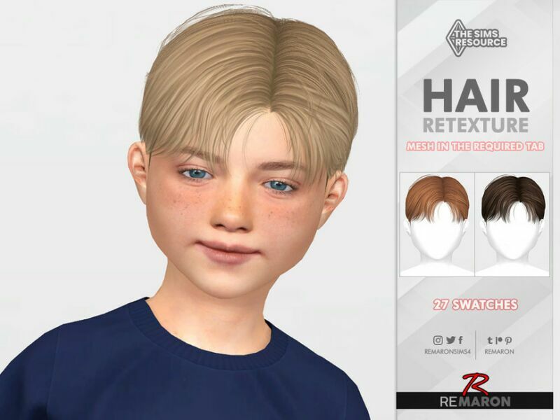 Maritini Child Hair Retexture Mesh Needed By Remaron 1 Maritini Child Hair Retexture Mesh Needed By Remaron Sims 4 CC