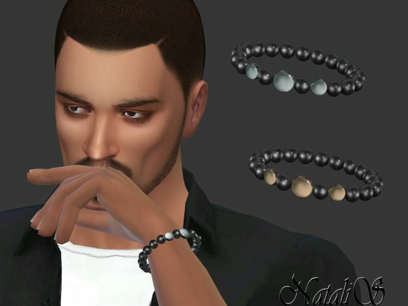 Mens Black Onyx Beads Bracelet By Natalis 1 Mens Black Onyx Beads Bracelet By Natalis Sims 4 CC