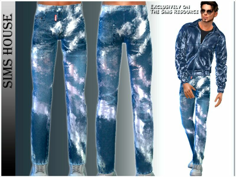 Men’S Jeans With Metallic Fading 1 Men’S Jeans With Metallic Fading Sims 4 CC