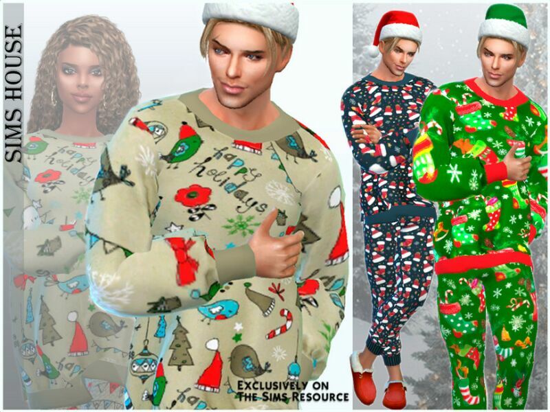 Men’S Pajamas NEW Year’S 1 Men’S Pajamas NEW Year’S Sims 4 CC