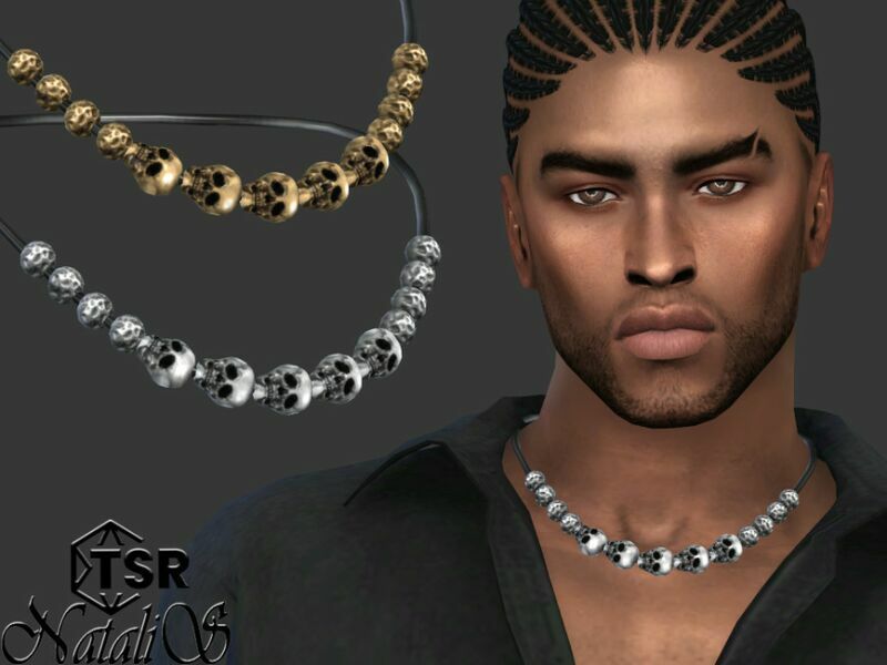 Mens Skull Necklace V2 By Natalis 1 Mens Skull Necklace V2 By Natalis Sims 4 CC
