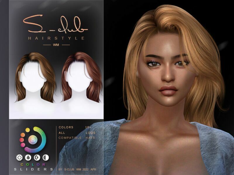 MI Long Wavy Female Hairstyle By S-Club By S-Club 1 MI Long Wavy Female Hairstyle By S-Club By S-Club Sims 4 CC