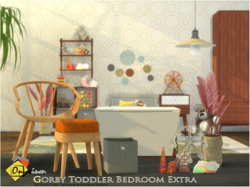 MID Century Modern – Gorby Toddler Bedroom Extra By Onyxium 1 MID Century Modern – Gorby Toddler Bedroom Extra By Onyxium Sims 4 CC