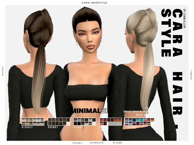 Minimalsim Cara Hairstyle 1 Minimalsim Cara Hairstyle Sims 4 CC