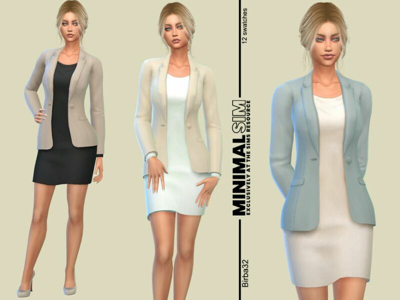 Minimalsim Clara Dress By Birba32 1 Minimalsim Clara Dress By Birba32 Sims 4 CC