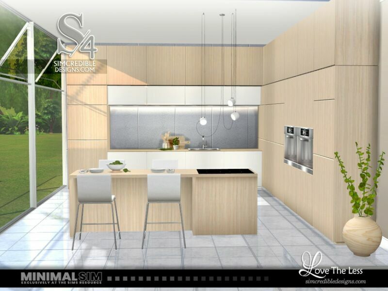 Minimalsim Love The Less Kitchen By Simcredible! 7 sims 4 cc minimalsim love the less kitchen by simcredible 2