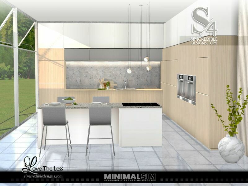 Minimalsim Love The Less Kitchen By Simcredible! 4 sims 4 cc minimalsim love the less kitchen by simcredible 4