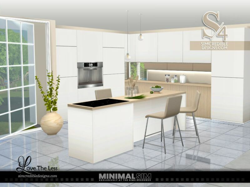 Minimalsim Love The Less Kitchen By Simcredible! 5 sims 4 cc minimalsim love the less kitchen by simcredible 5