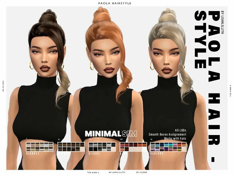 Minimalsim Paola Hairstyle 1 Minimalsim Paola Hairstyle Sims 4 CC
