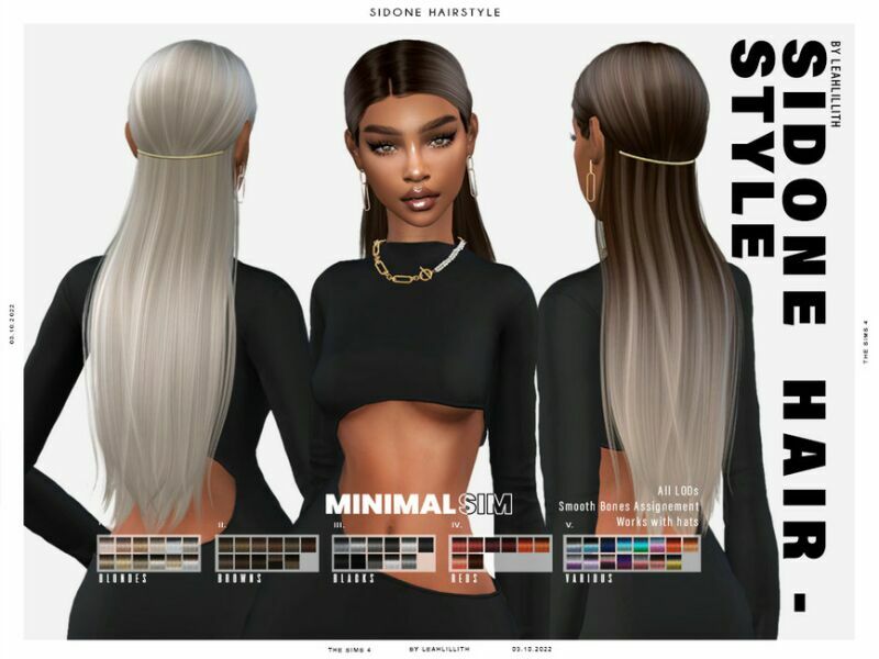 Minimalsim Sidone Hairstyle 1 Minimalsim Sidone Hairstyle Sims 4 CC