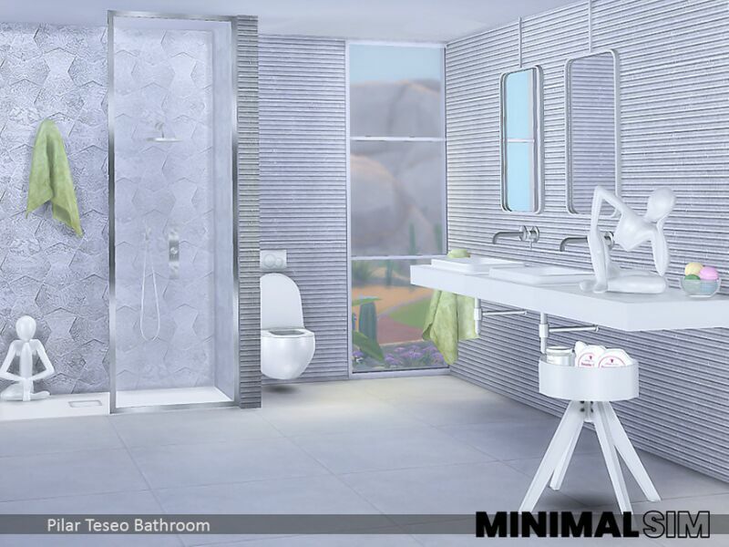 Minimalsim Teseo Bathroom By Pilar 3 sims 4 cc minimalsim teseo bathroom by pilar 2