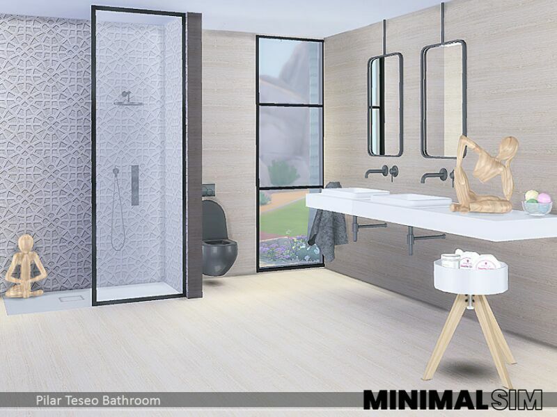 Minimalsim Teseo Bathroom By Pilar 2 sims 4 cc minimalsim teseo bathroom by pilar 3