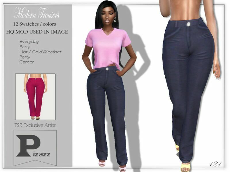 Modern Trousers By Pizazz 1 Modern Trousers By Pizazz Sims 4 CC