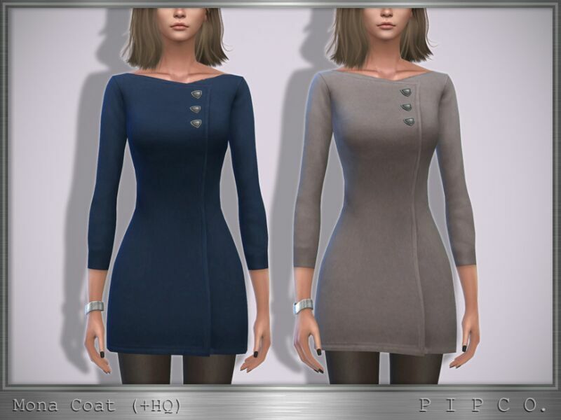 Mona Coat. By Pipco 1 Mona Coat. By Pipco Sims 4 CC