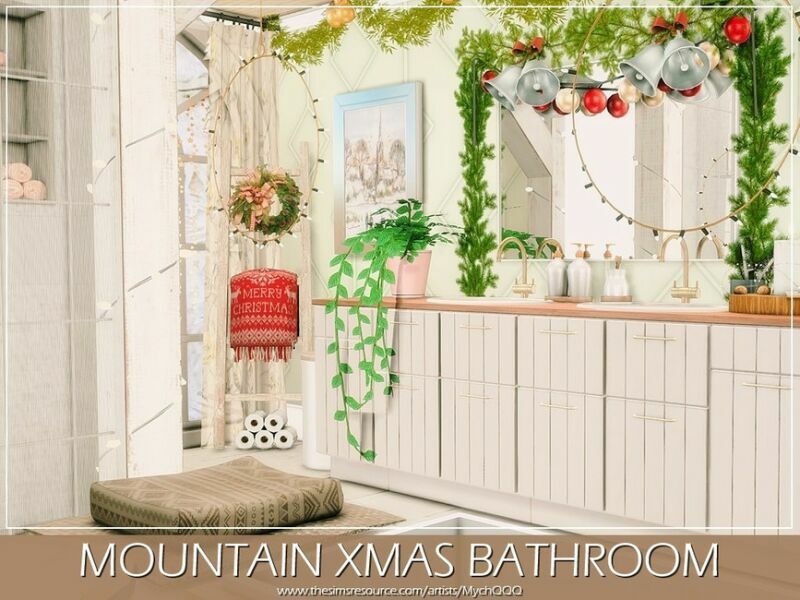 Mountain Xmas Bathroom By Mychqqq 1 Mountain Xmas Bathroom By Mychqqq Sims 4 CC
