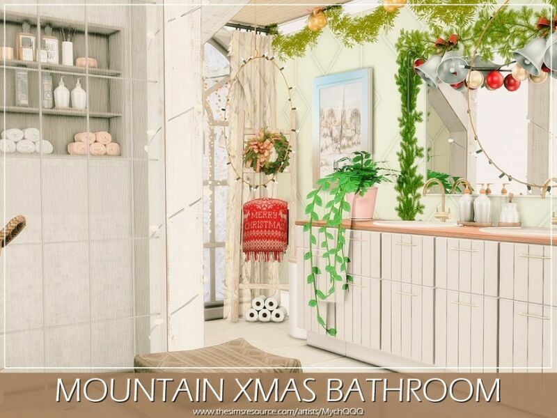 Mountain Xmas Bathroom By Mychqqq 7 sims 4 cc mountain xmas bathroom by mychqqq 2
