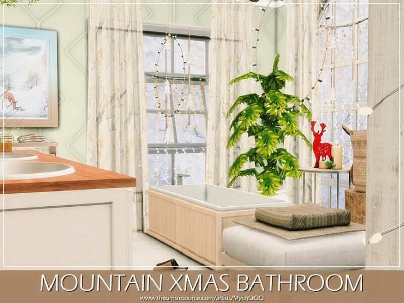 Mountain Xmas Bathroom By Mychqqq 5 sims 4 cc mountain xmas bathroom by mychqqq 4