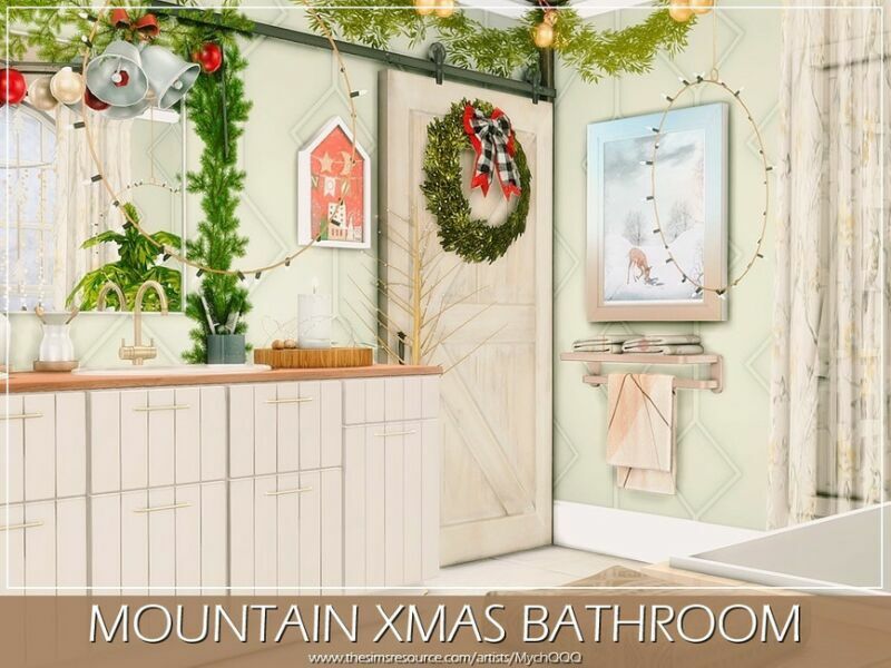 Mountain Xmas Bathroom By Mychqqq 3 sims 4 cc mountain xmas bathroom by mychqqq 6