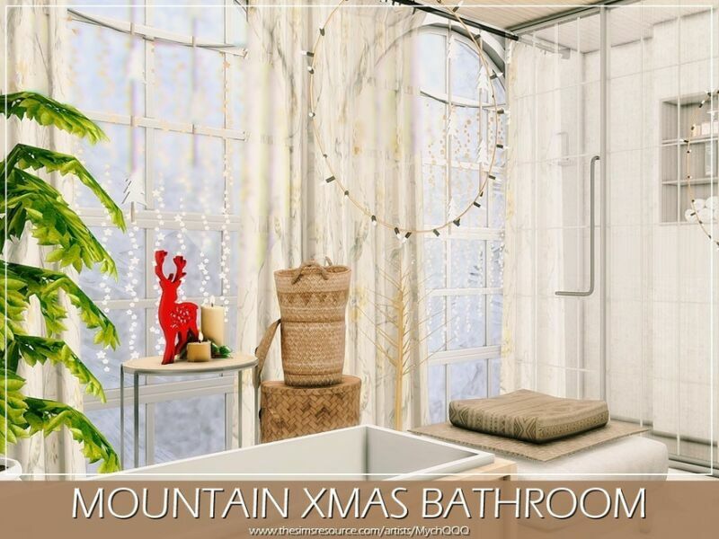 Mountain Xmas Bathroom By Mychqqq 2 sims 4 cc mountain xmas bathroom by mychqqq 7