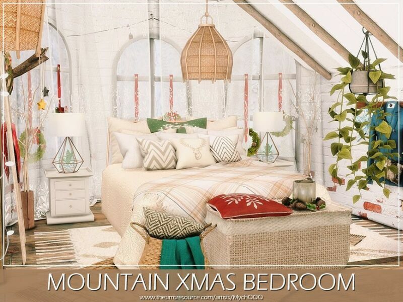 Mountain Xmas Bedroom By Mychqqq 1 Mountain Xmas Bedroom By Mychqqq Sims 4 CC