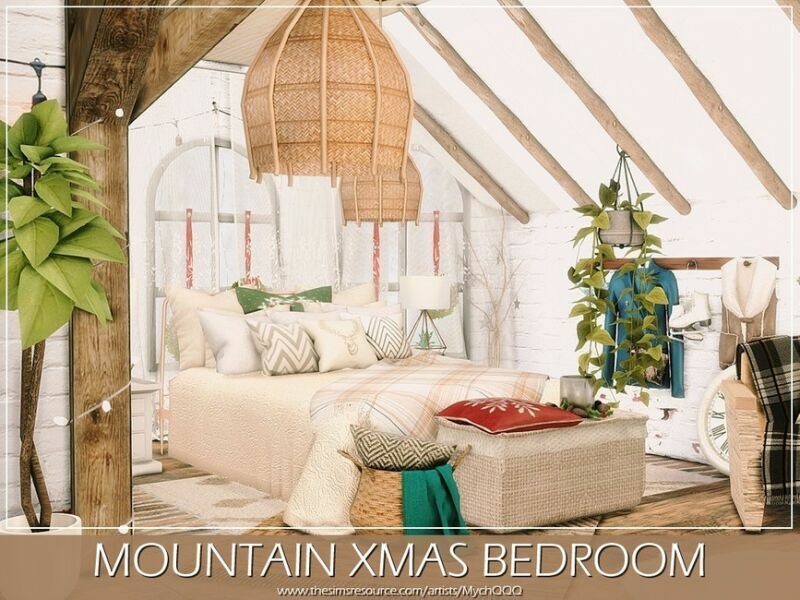 Mountain Xmas Bedroom By Mychqqq 6 sims 4 cc mountain xmas bedroom by mychqqq 2