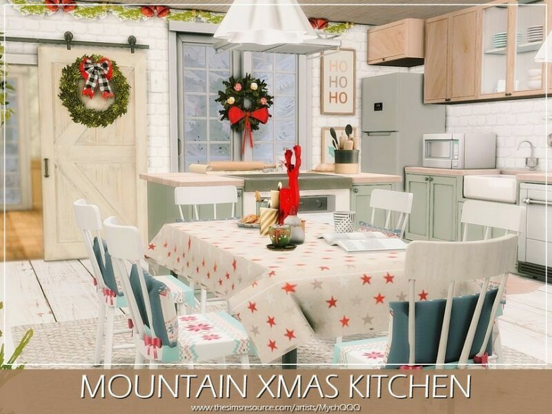 Mountain Xmas Kitchen By Mychqqq 1 Mountain Xmas Kitchen By Mychqqq Sims 4 CC
