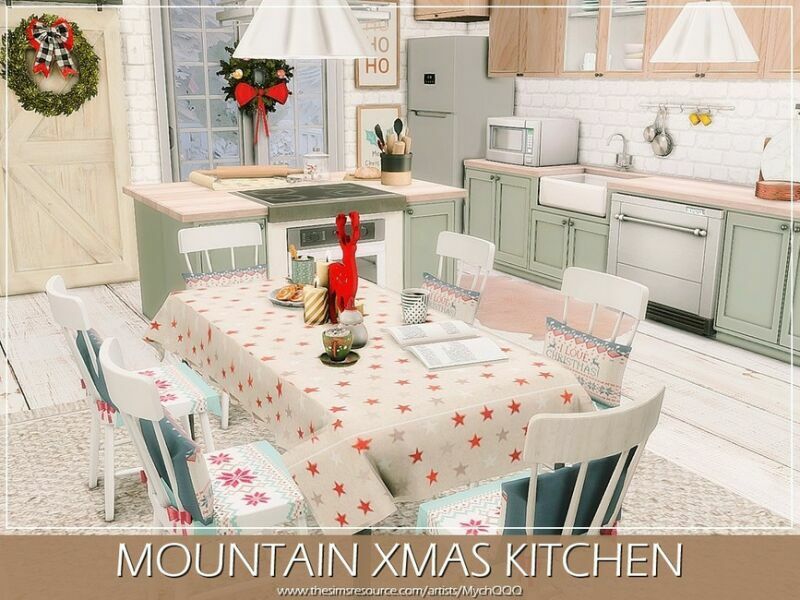 Mountain Xmas Kitchen By Mychqqq 6 sims 4 cc mountain xmas kitchen by mychqqq 3