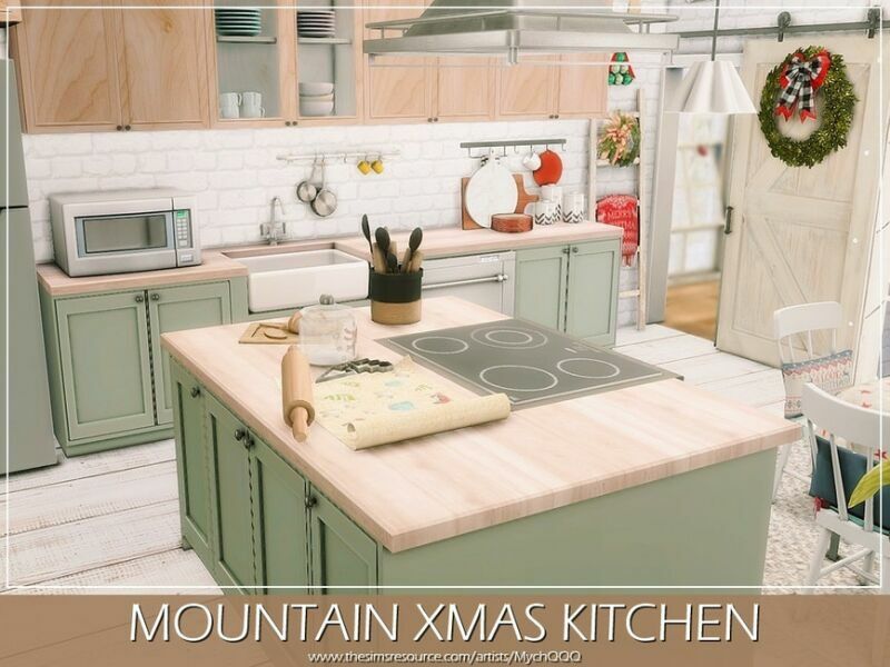 Mountain Xmas Kitchen By Mychqqq 4 sims 4 cc mountain xmas kitchen by mychqqq 4