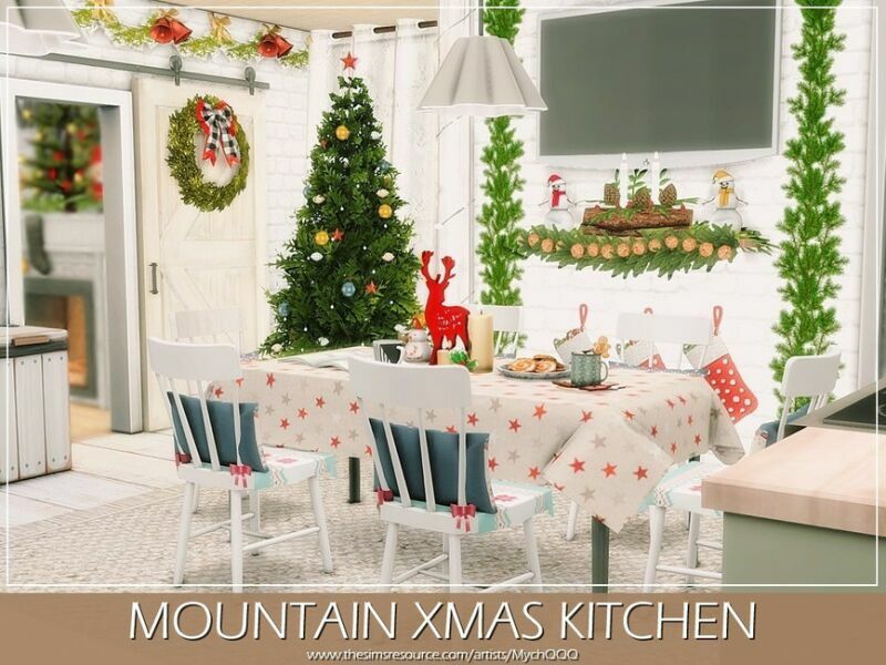 Mountain Xmas Kitchen By Mychqqq 5 sims 4 cc mountain xmas kitchen by mychqqq 5