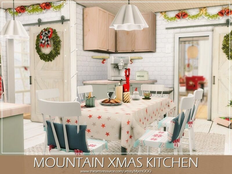 Mountain Xmas Kitchen By Mychqqq 3 sims 4 cc mountain xmas kitchen by mychqqq 6