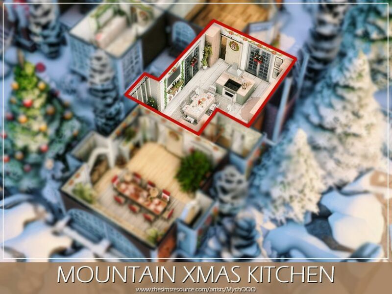 Mountain Xmas Kitchen By Mychqqq 2 sims 4 cc mountain xmas kitchen by mychqqq 7