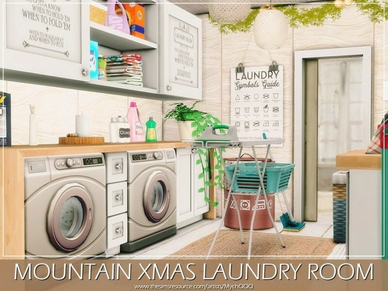 Mountain Xmas Laundry Room By Mychqqq 1 Mountain Xmas Laundry Room By Mychqqq Sims 4 CC