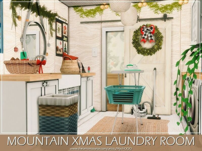 Mountain Xmas Laundry Room By Mychqqq 5 sims 4 cc mountain xmas laundry room by mychqqq 4