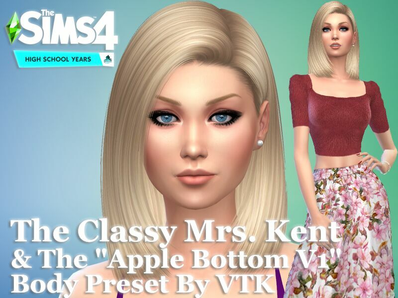 MRS. Kent & “THE Apple Bottom V1” Body Preset By VTK 1 MRS. Kent & “THE Apple Bottom V1” Body Preset By VTK Sims 4 CC