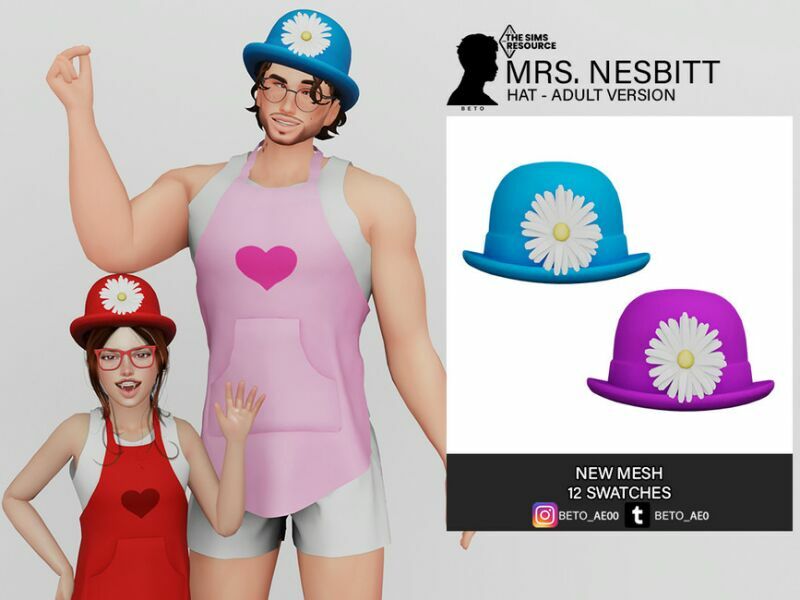 MRS. Nesbitt (HAT – Adult Version) 1 MRS. Nesbitt (HAT – Adult Version) Sims 4 CC