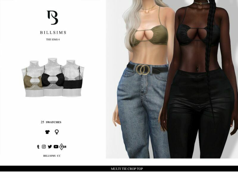 Multi TIE Crop TOP 1 Multi TIE Crop TOP Sims 4 CC
