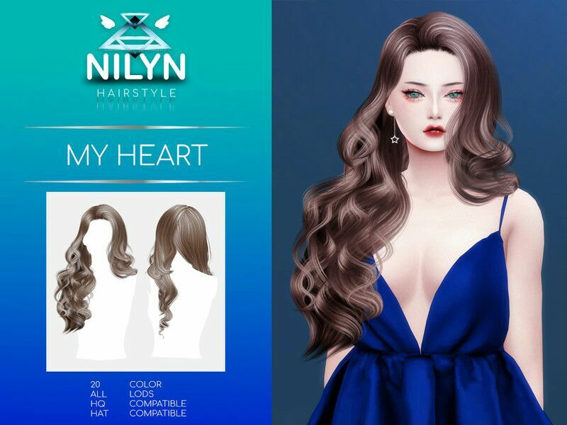 MY Heart Hair – NEW Mesh By Nilyn 1 MY Heart Hair – NEW Mesh By Nilyn Sims 4 CC