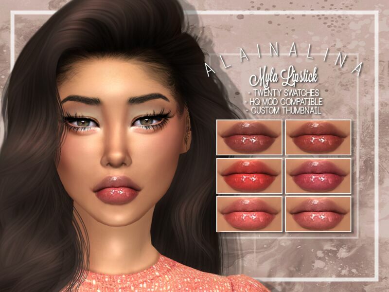 Myla Lipstick By Alainalina 1 Myla Lipstick By Alainalina Sims 4 CC