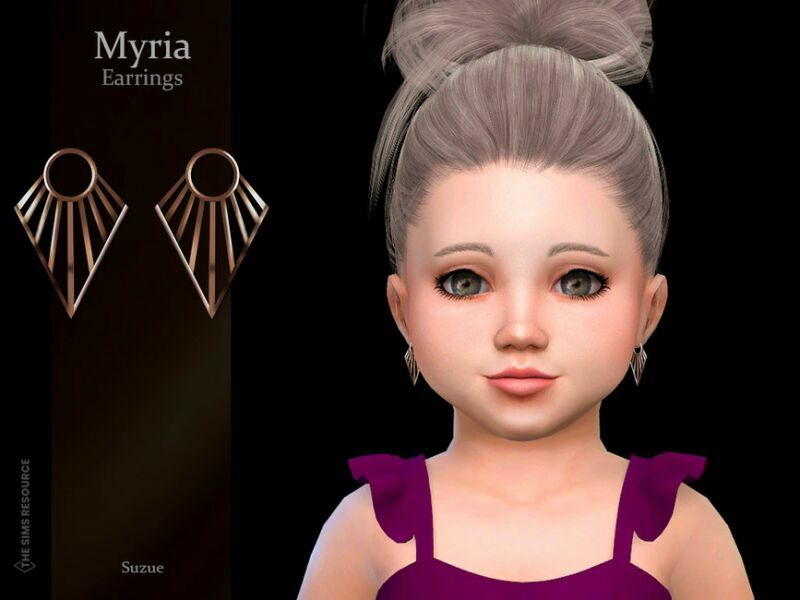 Myria Earrings Toddler By Suzue 1 Myria Earrings Toddler By Suzue Sims 4 CC